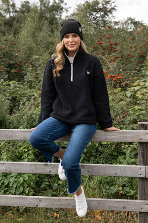 Carraig Donn Black Fleece With Contrast Zip