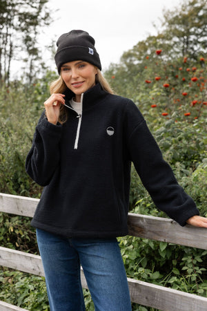 Carraig Donn Black Fleece With Contrast Zip