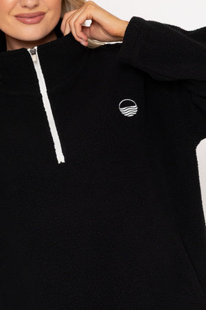 Carraig Donn Black Fleece With Contrast Zip