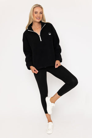 Carraig Donn Black Fleece With Contrast Zip
