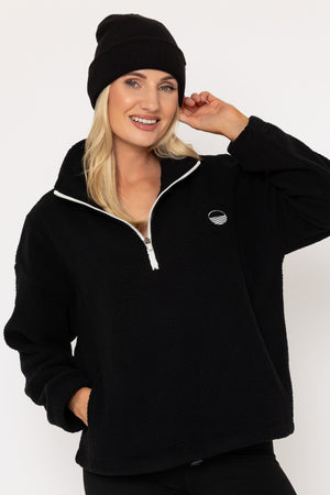 Carraig Donn Black Fleece With Contrast Zip