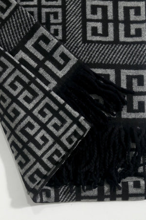 Carraig Donn Black Geometric Print Scarf