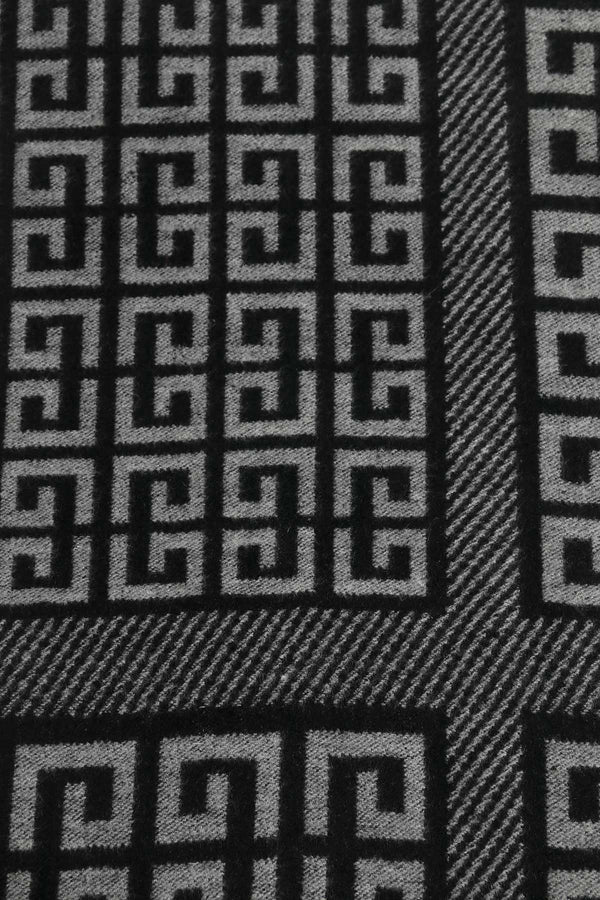 Carraig Donn Black Geometric Print Scarf