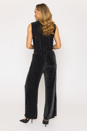 Carraig Donn Black Glitter Lurex Wide Leg Pants