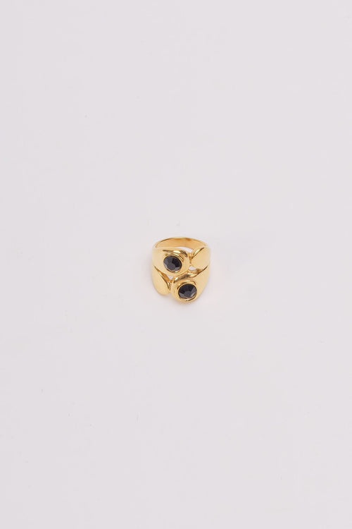 Black & Gold Chunky Ring - Size 7