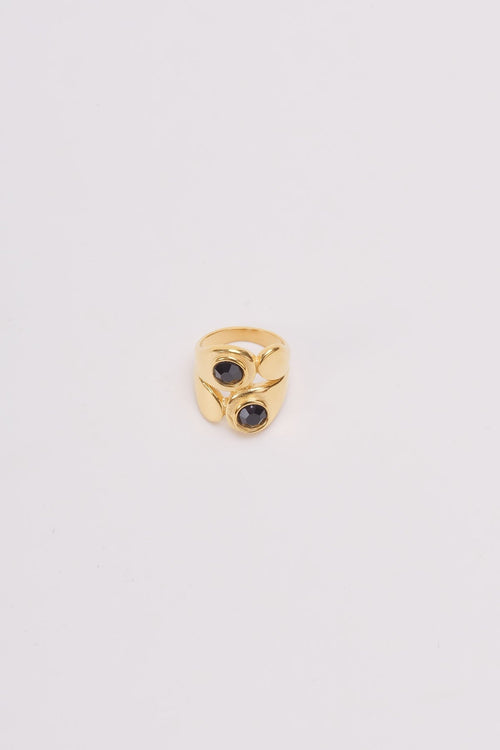 Black & Gold Chunky Ring - Size 8