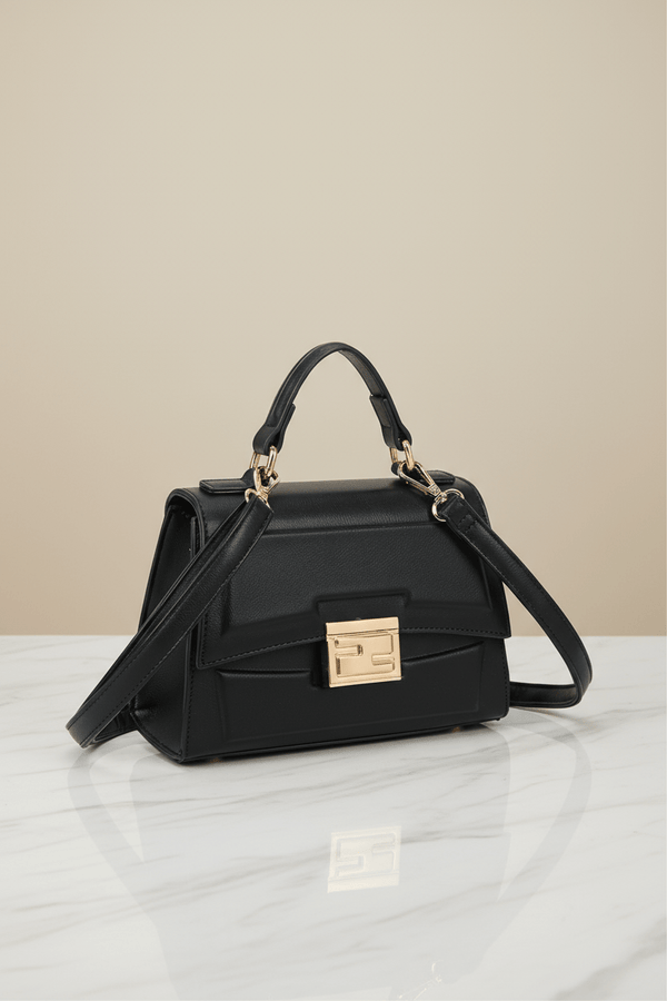 Carraig Donn Black Grab Handle Flap Over Bag