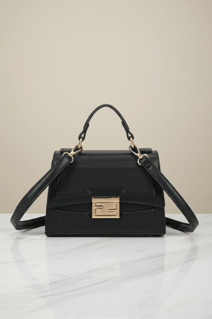 Carraig Donn Black Grab Handle Flap Over Bag