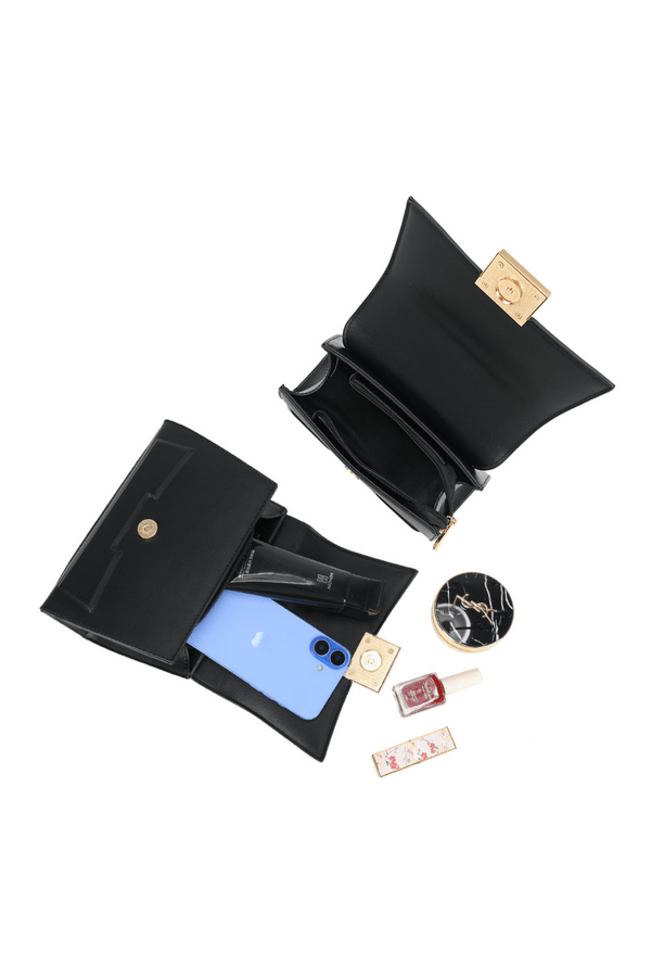 Carraig Donn Black Grab Handle Flap Over Bag