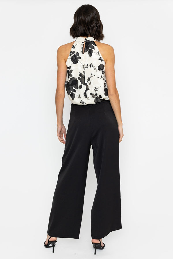 Carraig Donn Black High-Waist Trousers with Gold Buttons