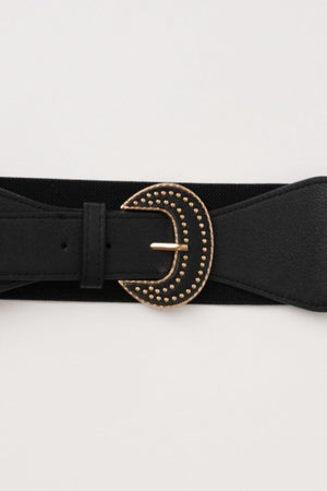 Carraig Donn Black Large Buckle Elasticated Belt
