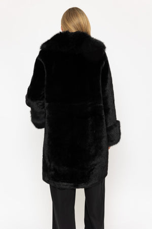 Carraig Donn Black Long Faux Fur Coat