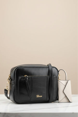 Carraig Donn Black Lunar Box Crossbody Bag