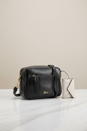 Carraig Donn Black Lunar Box Crossbody Bag