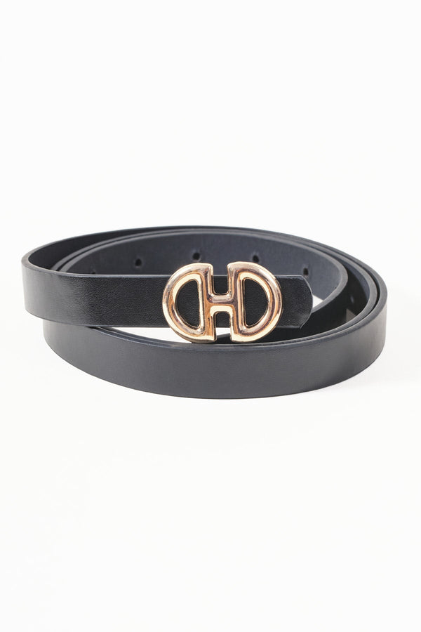 Carraig Donn Black Metal Link Detail Belt - Size M/L