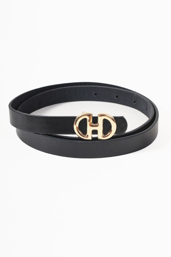 Carraig Donn Black Metal Link Detail Belt - Size S/M