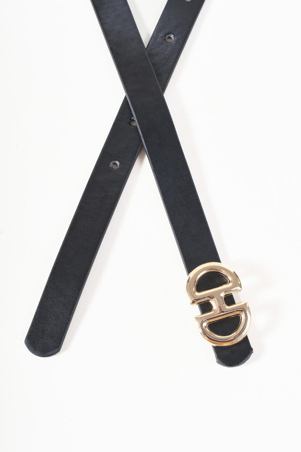 Carraig Donn Black Metal Link Detail Belt - Size S/M