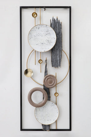 Carraig Donn Black Metal Rectangle Circle Wall Art