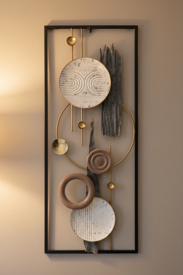 Carraig Donn Black Metal Rectangle Circle Wall Art
