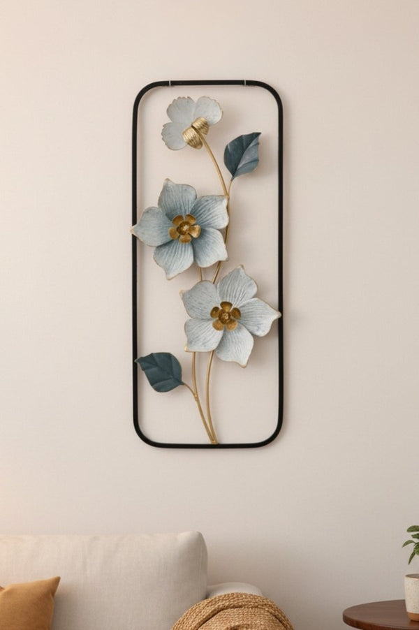 Carraig Donn Black Metal Rectangle Floral Wall Art