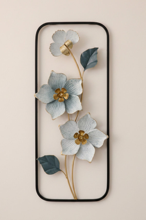 Carraig Donn Black Metal Rectangle Floral Wall Art