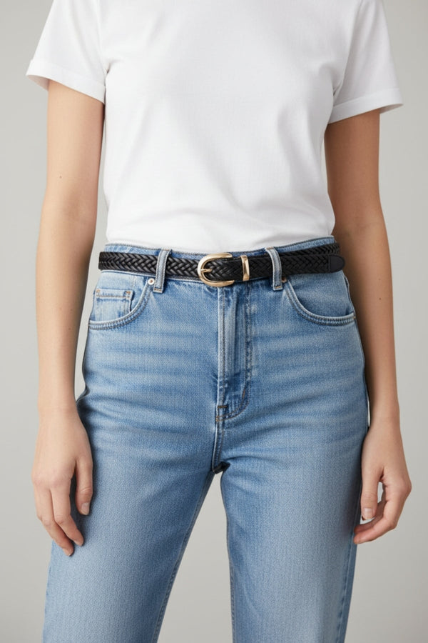Carraig Donn Black Narrow Weave Belt