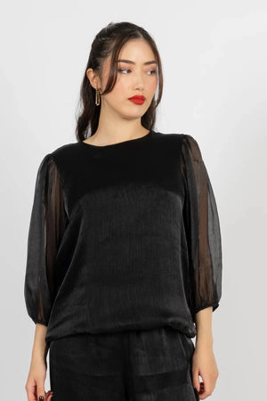 Carraig Donn Black Organza Top
