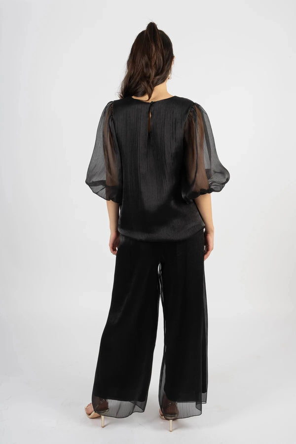 Carraig Donn Black Organza Top