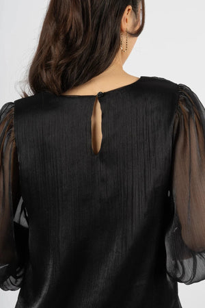 Carraig Donn Black Organza Top