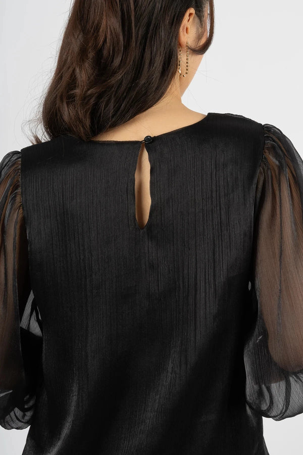 Carraig Donn Black Organza Top