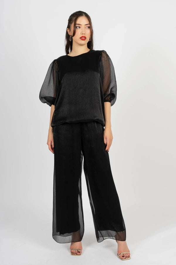 Carraig Donn Black Organza Trousers