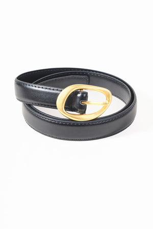 Carraig Donn Black Round Buckle Belt - Size S/M