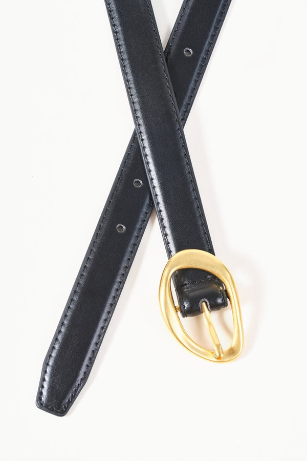 Carraig Donn Black Round Buckle Belt - Size S/M