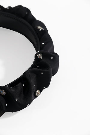 Carraig Donn Black Satin Diamante Hairband