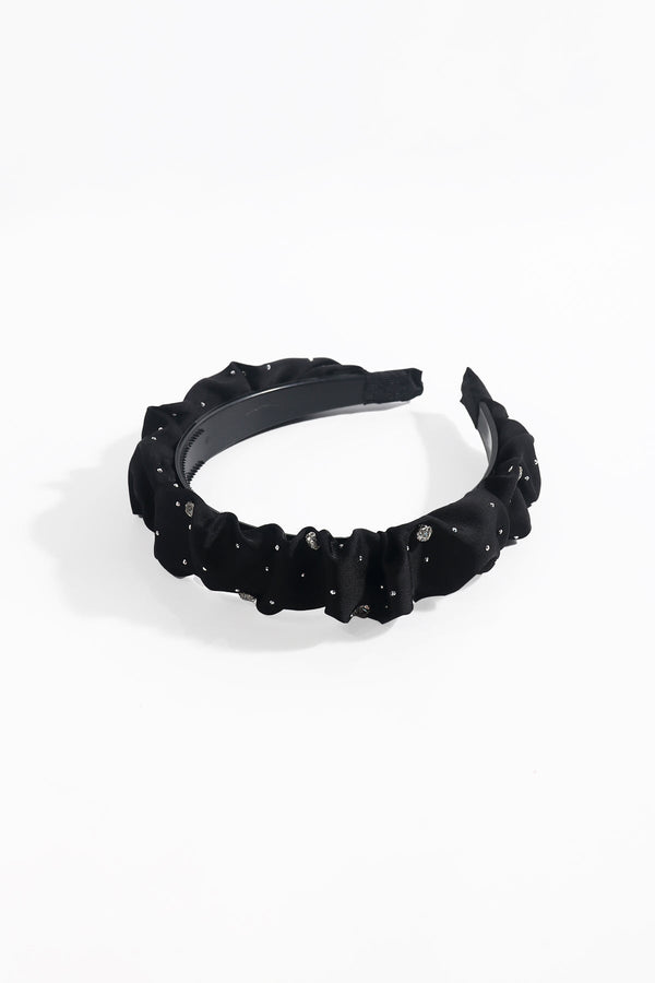 Carraig Donn Black Satin Diamante Hairband