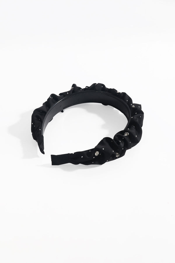 Carraig Donn Black Satin Diamante Hairband