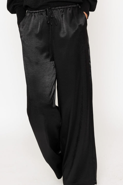 Carraig Donn Black Satin Wide Leg Trousers