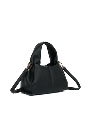 Carraig Donn Black Soft Pleat Grab Handle Bag