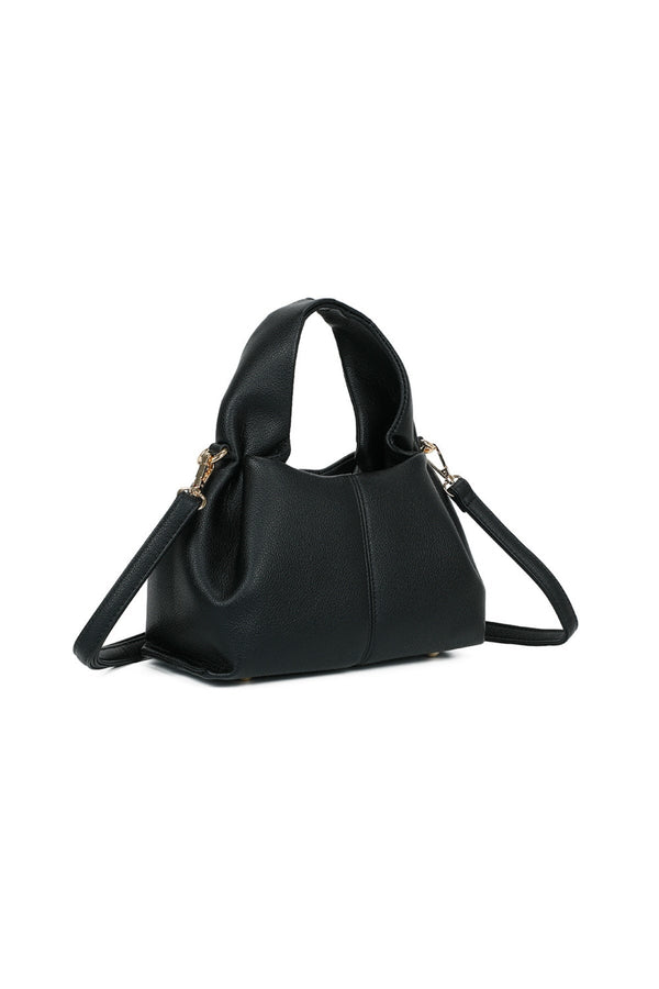 Carraig Donn Black Soft Pleat Grab Handle Bag