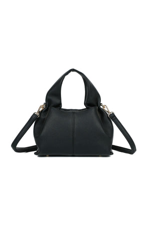 Carraig Donn Black Soft Pleat Grab Handle Bag