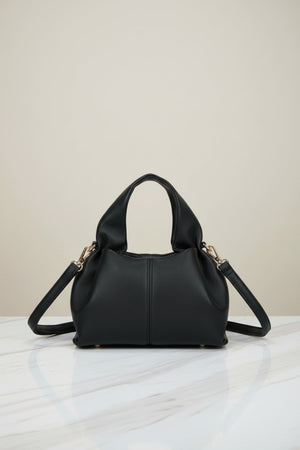 Carraig Donn Black Soft Pleat Grab Handle Bag
