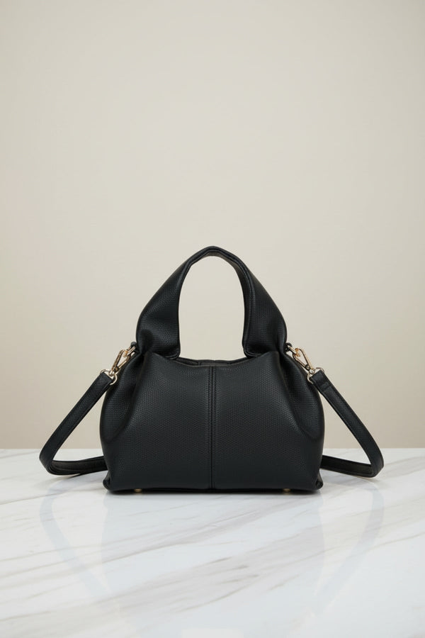 Carraig Donn Black Soft Pleat Grab Handle Bag
