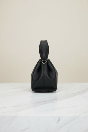 Carraig Donn Black Soft Pleat Grab Handle Bag