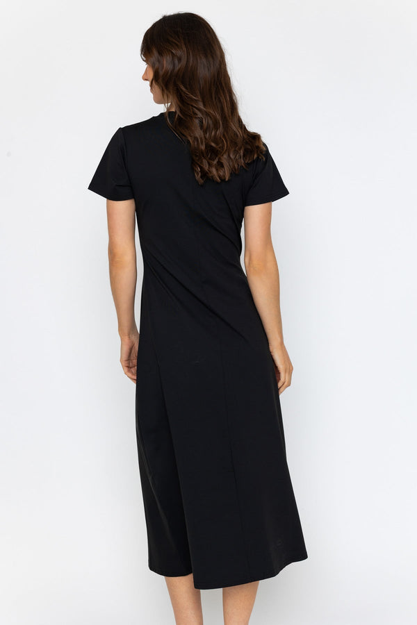 Black T-Shirt Midi Dress with Buckle Detail | Ladies Dresses Carraig Donn Black T-Shirt Midi Dress with Buckle Detail | Ladies Dresses Carraig Donn