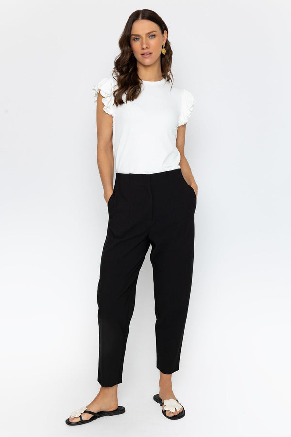 Carraig Donn Black Tapered Ankle Grazer Trousers