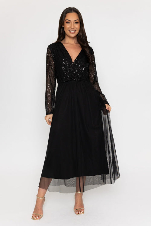 Black Tara Midi Dress