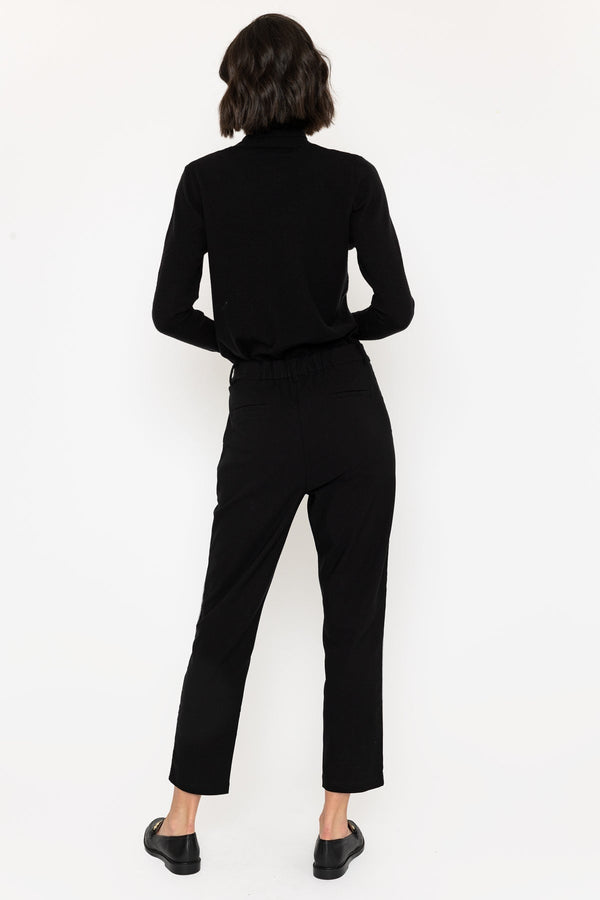 Carraig Donn Black Twill Bengaline Pants with Side Stripe