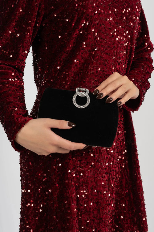 Carraig Donn Black Velvet Clutch