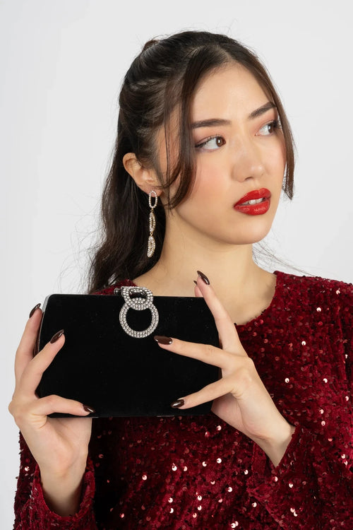 Black Velvet Clutch