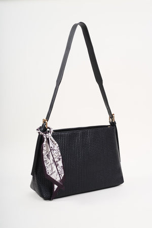 Carraig Donn Black Weave Shoulder Bag